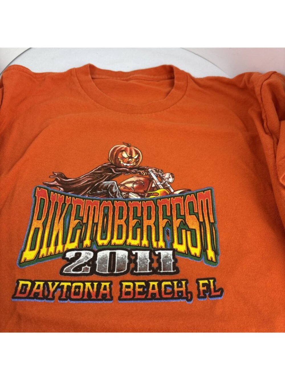 Biketoberfest Daytona Beach 2011 Orange Pit To Pit 22”; Shoulder To Hem 28” - Picture 3 of 3